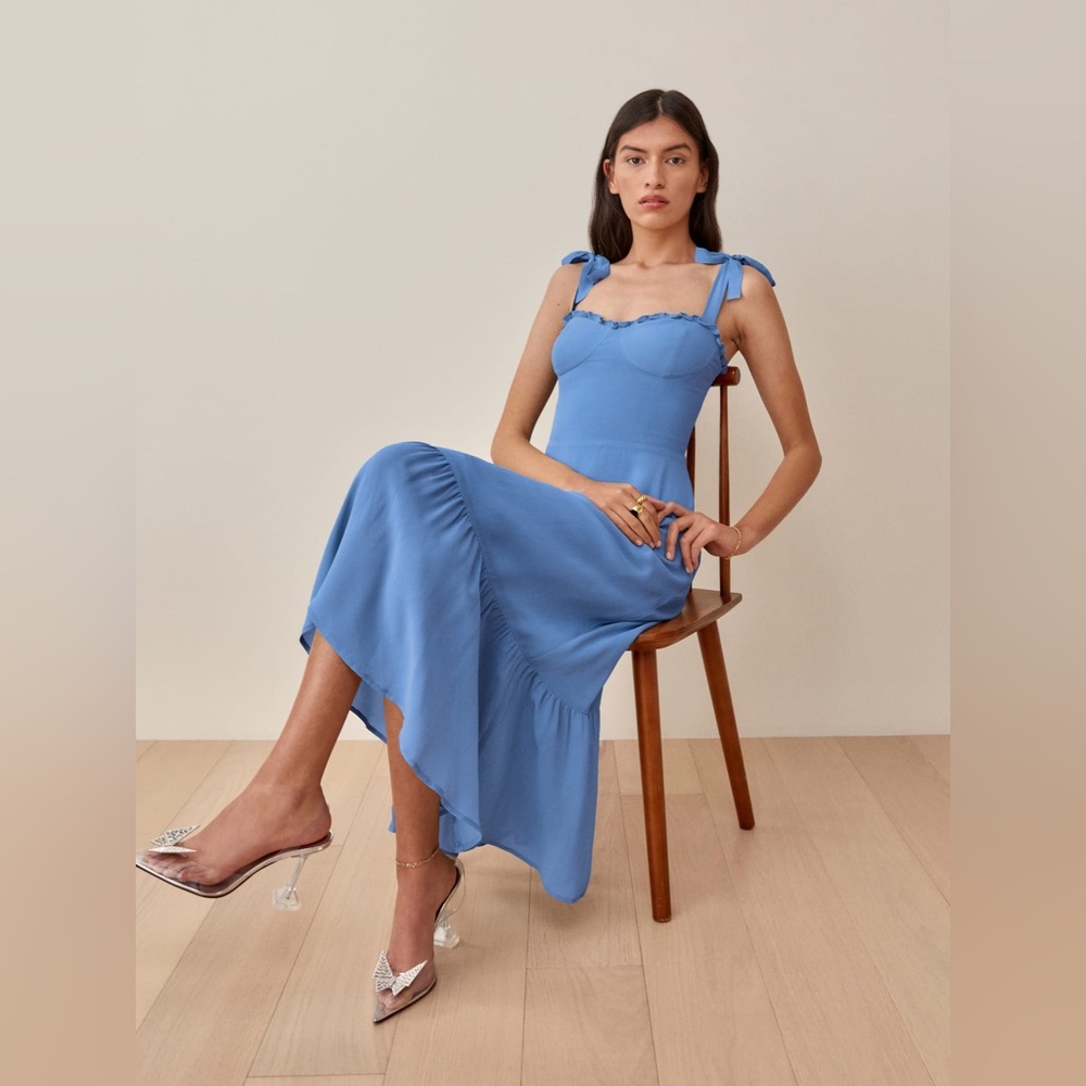 Reformation Midi Dress - gorgeous summer blue midi dress